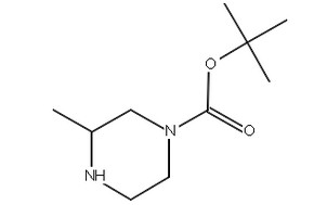 image de la molécule tert-butyl 3-methyl-1-piperazinecarboxylate